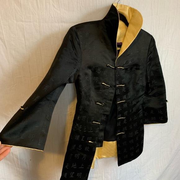 Womens fitted tradition Chinese Kimono Sz L - Picture 2 of 8